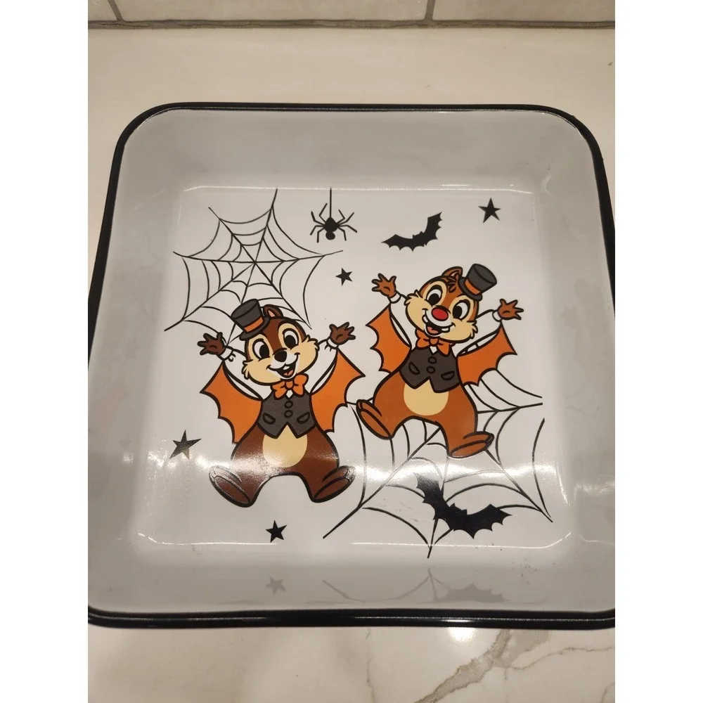 Disney Chip & Dale Halloween Bats Spider Webs Baking Casserole‎ Pan Dish 9